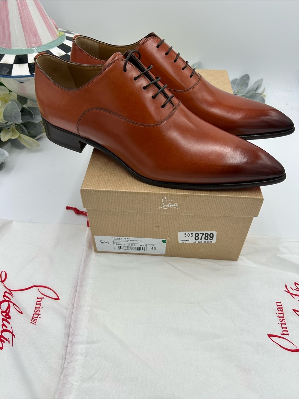 Men's Christian Louboutin pelvis Leather, Oxford's size 45 made in Italy